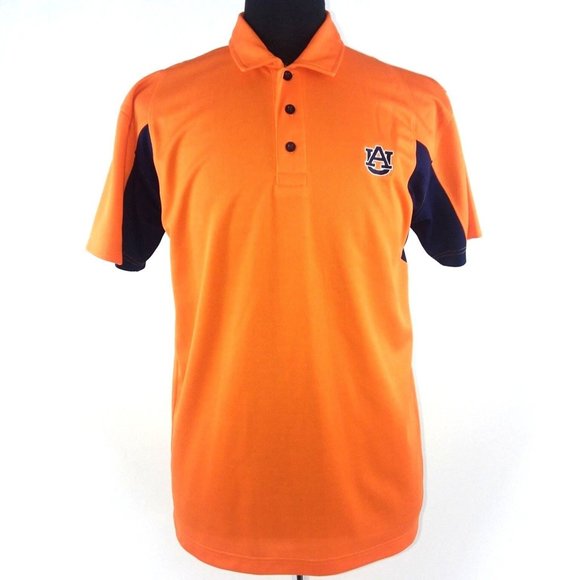 AUBURN Tigers Mesh Polo Shirt SM MED Orange Blue Logo - Picture 12 of 12